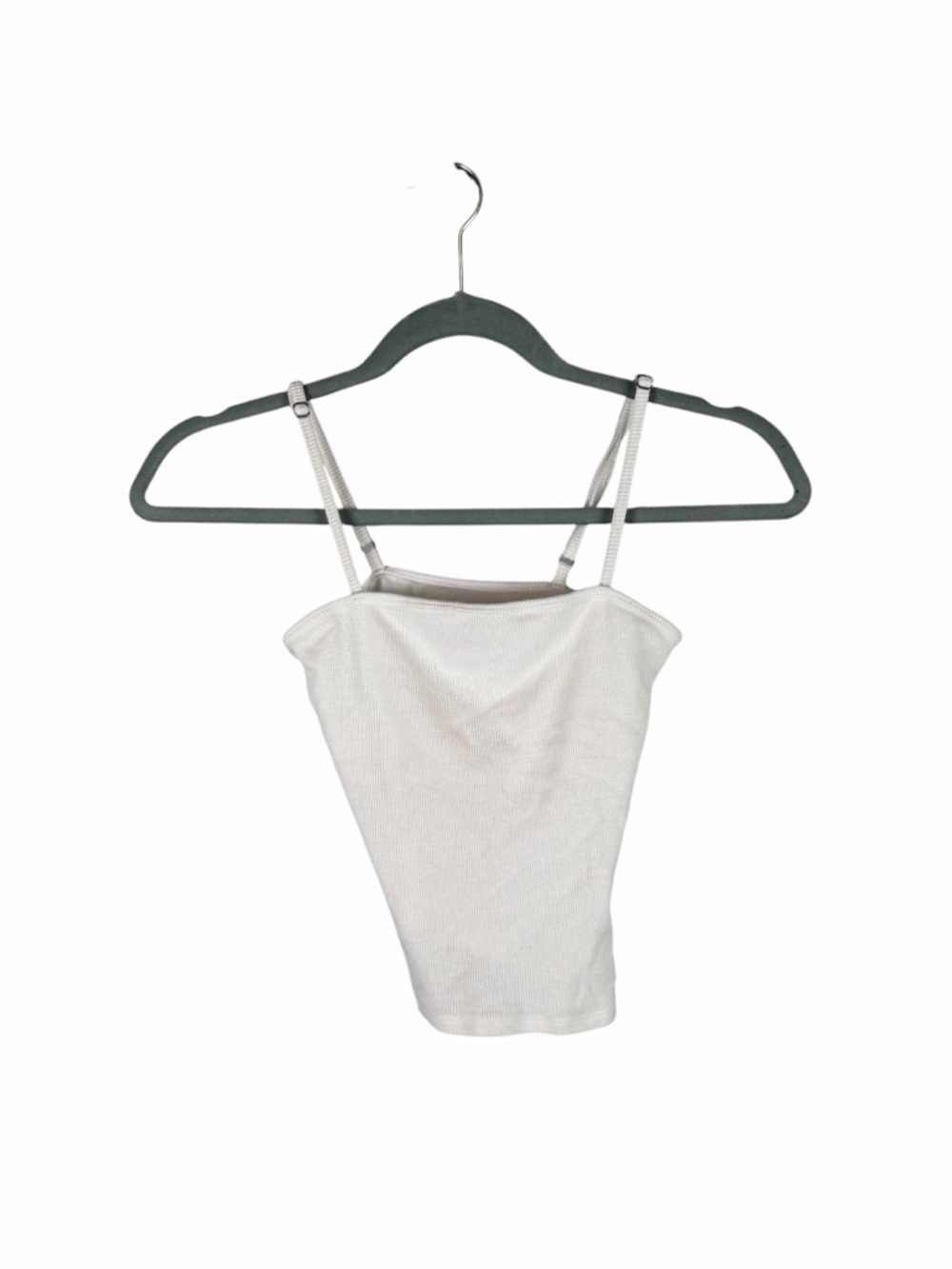 Hollister White Ribbed Cami Tank Top XS